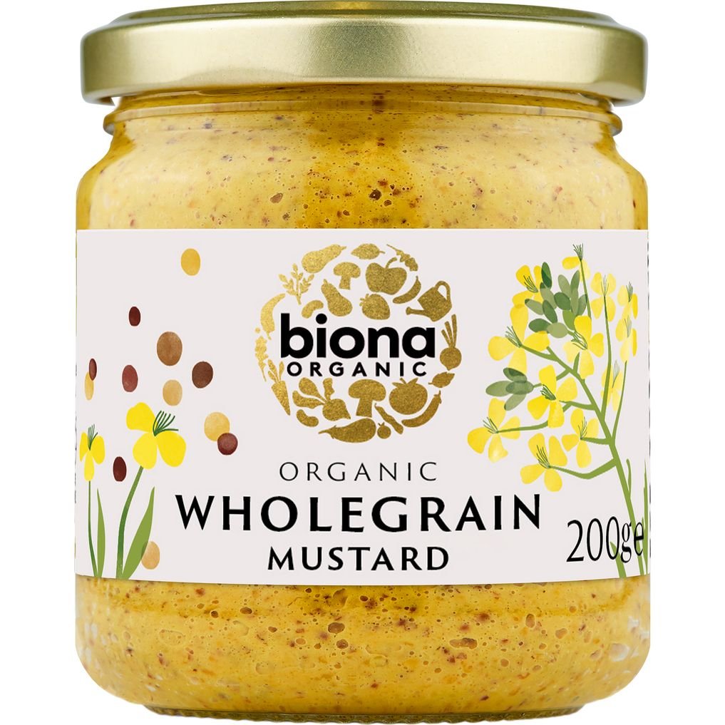 Горчица Biona Organic Wholegrain Mustard цельнозерновая органическая 200 г - фото 1