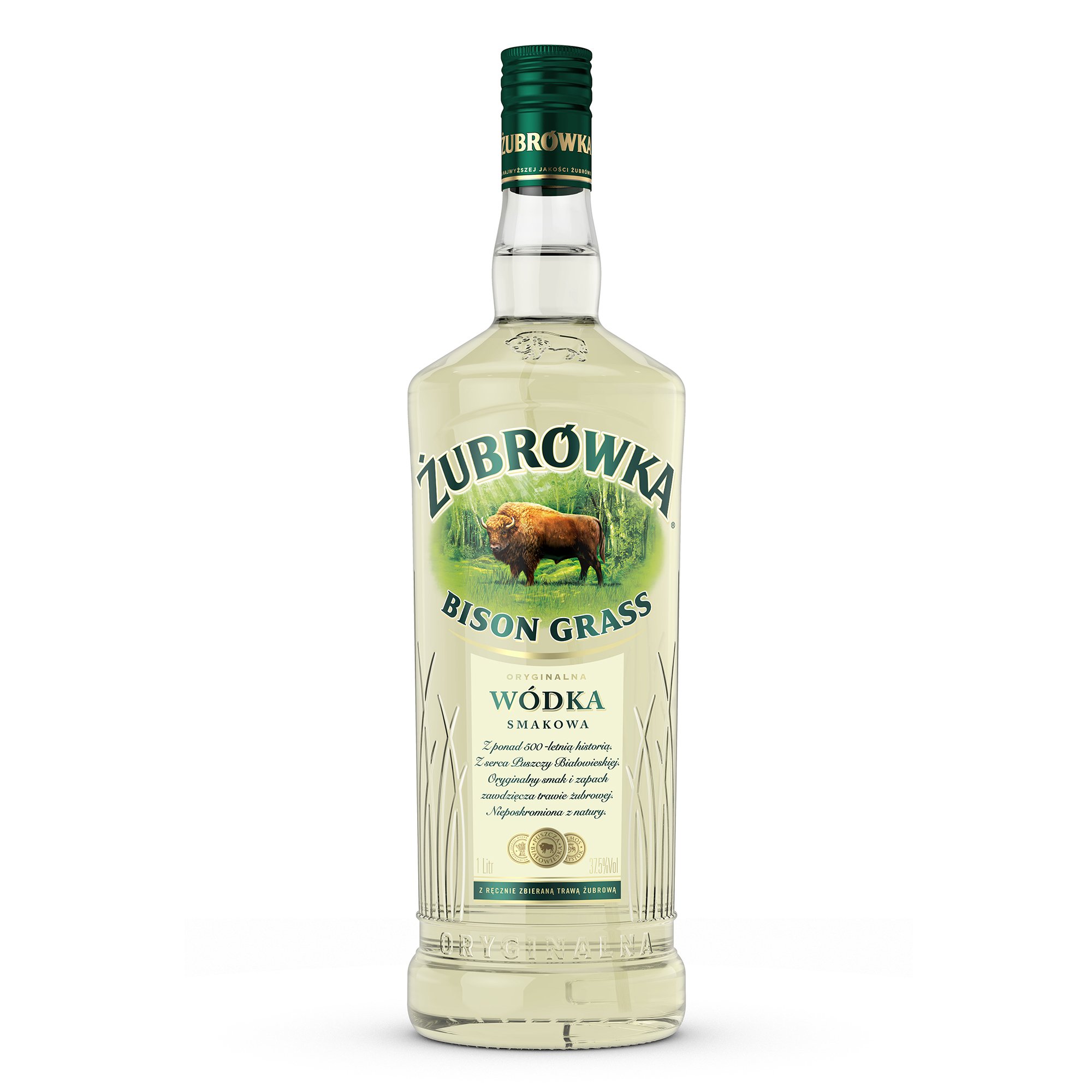 Алкогольний напій Zubrowka Bison, 37,5%, 1 л (484587) - фото 1