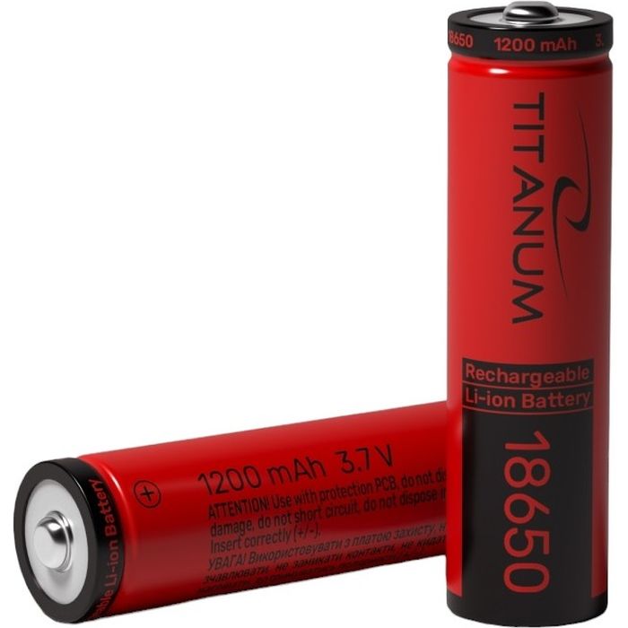 Акумулятор Titanum Li-ion 18650 без захисту 1200 mAh bulk 1 шт. (T-18650/1200/1B) - фото 2