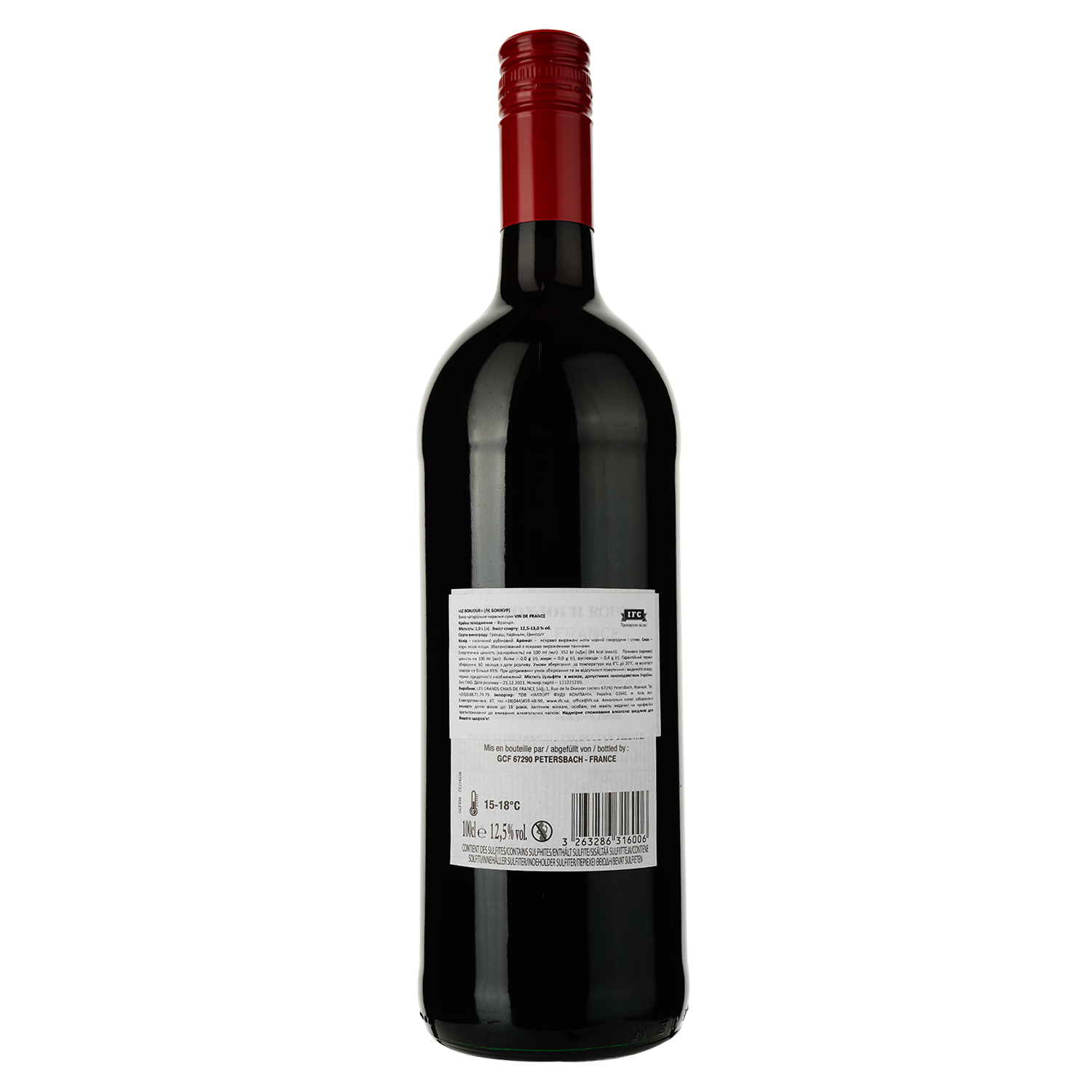 Вино Le Bonjour Red красное сухое 1 л - фото 2