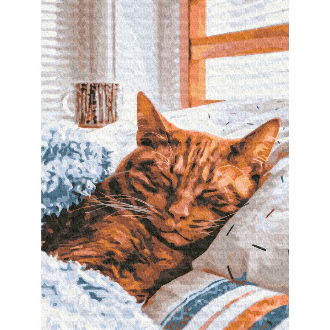 Картина за номерами Ранковий котик Brushme 30х40 см кольорова 000277747 - фото 1