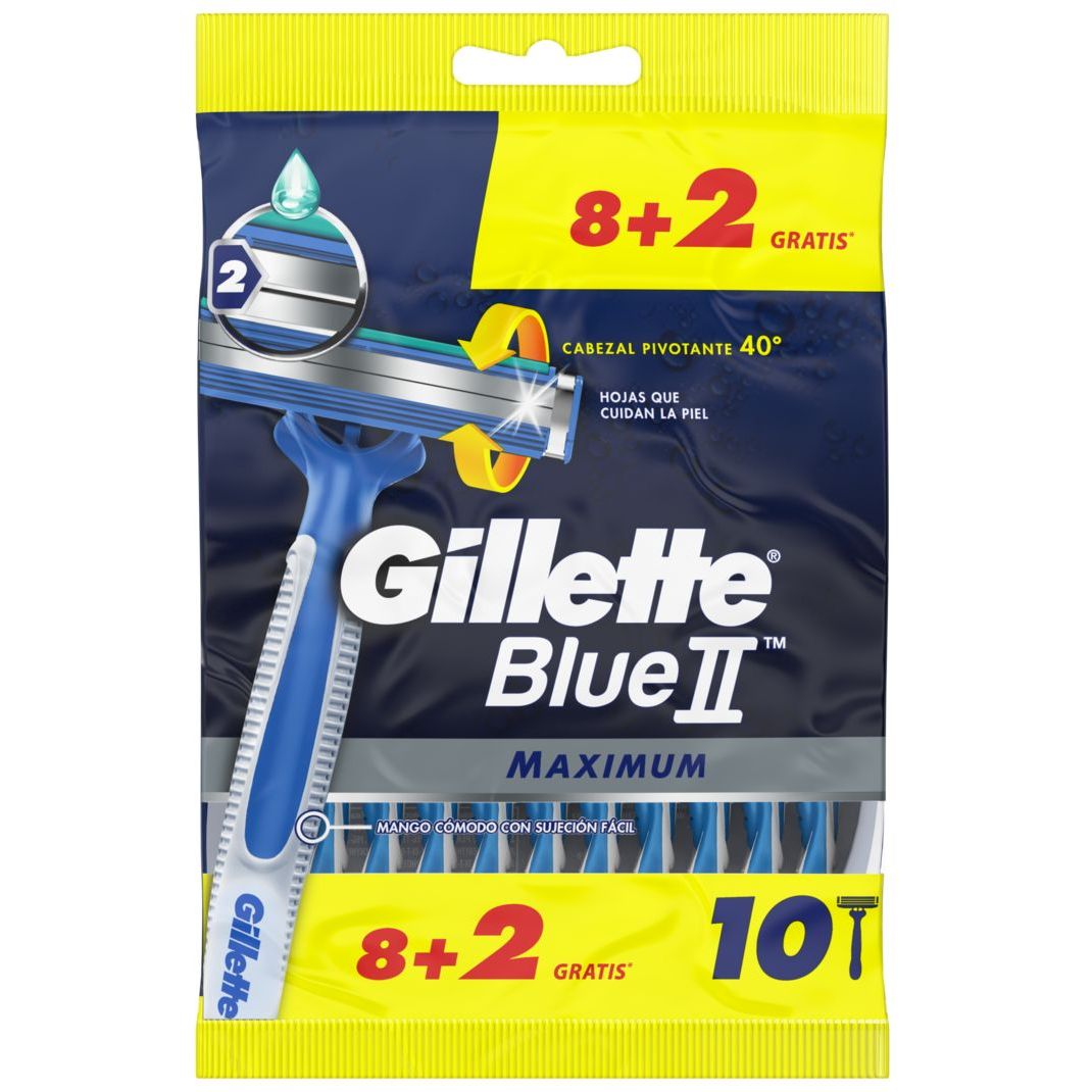 Одноразові станки для гоління Gillette Blue II Maximum, 10 шт. - фото 1