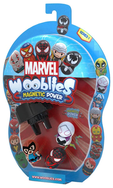Игровой набор Marvel Wooblies Магнитные фигурки с лончером в блистере, 3 шт. (WBM011) - фото 1