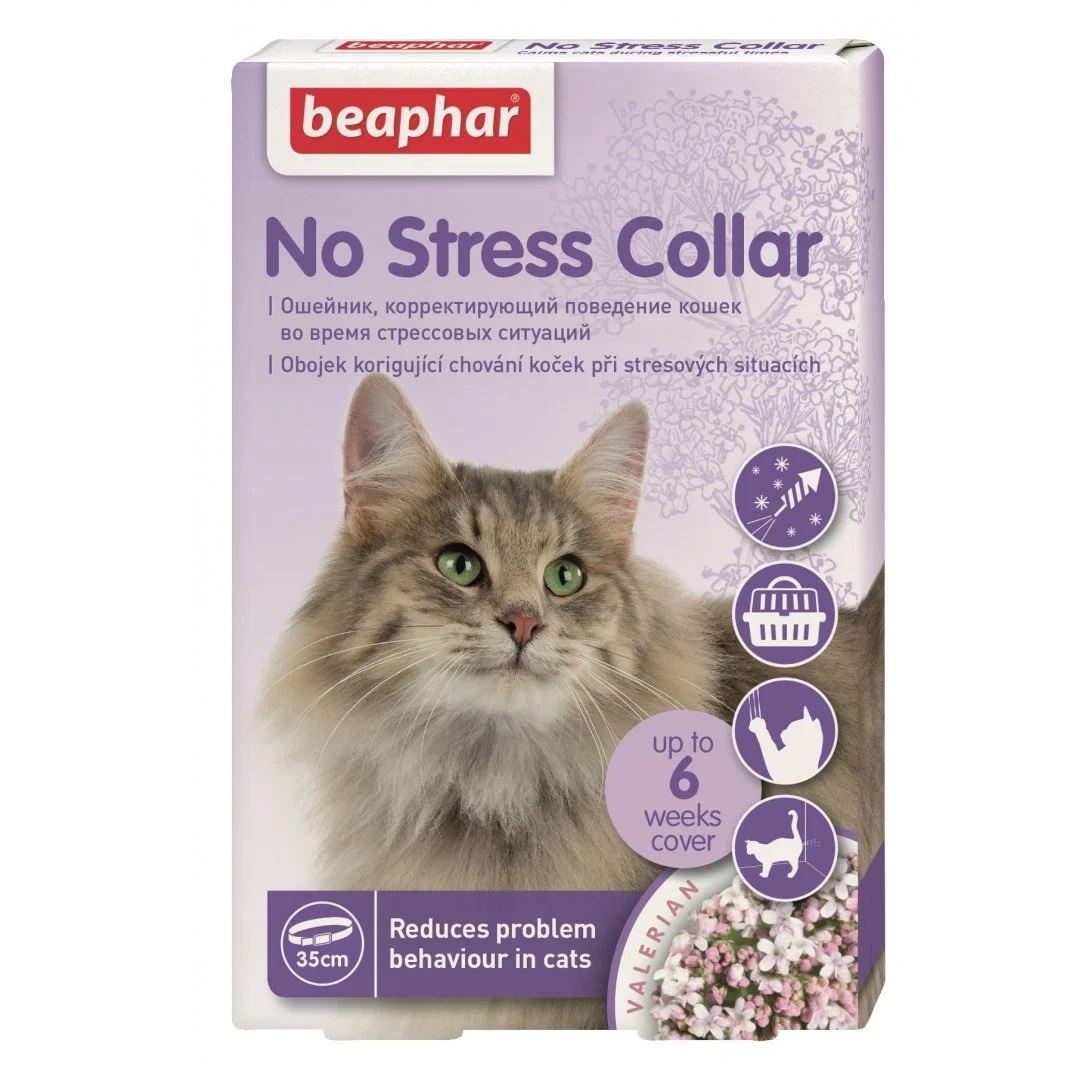 Фото - Прочее для котов и кошек Beaphar Заспокійливий нашийник  No Stress Collar для зняття стресу у кішок, 