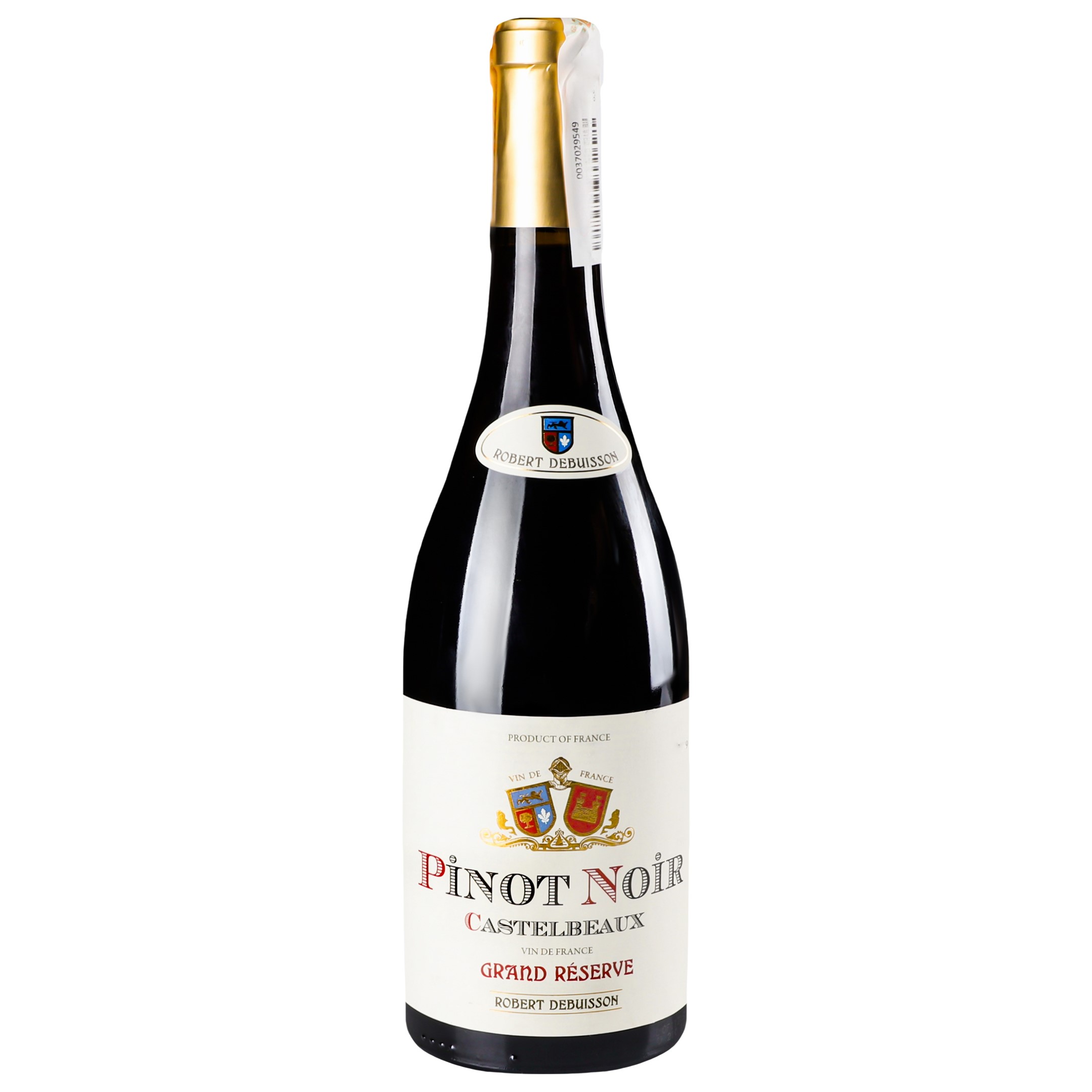 Вино Aujoux Pinot Noir Castelbeaux Grande Rеserve, красное, сухое, 13%, 0,75 л - фото 1