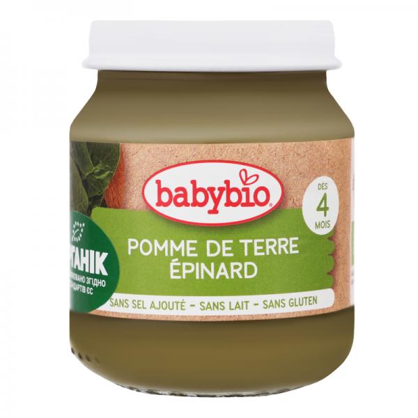 Пюре органічне Babybio з картоплі та шпинату, 130 г - фото 1