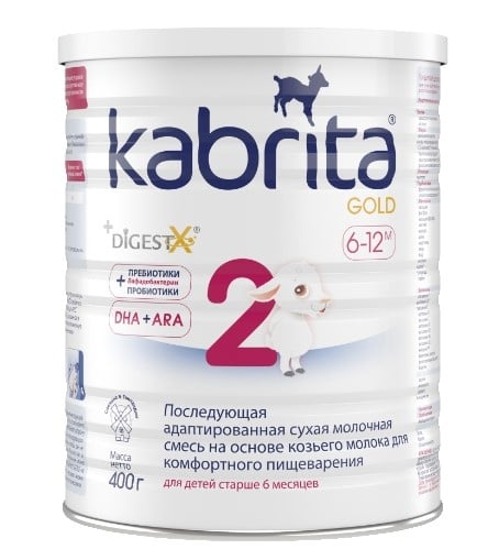 Адаптована суха молочна суміш на основі козячого молока Kabrita 2 Gold, 400 г - фото 1