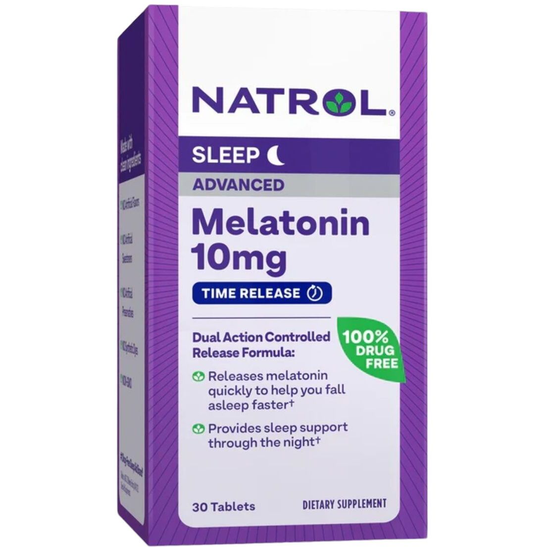 Мелатонин Natrol Advanced Maximum Strength замедленного высвобождения 10 мг 30 таблеток (NTL07171) - фото 1