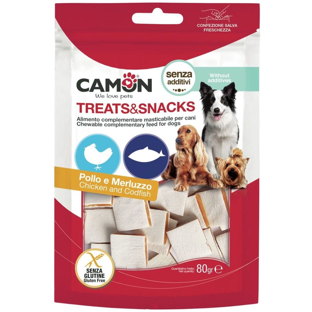 Ласощі для собак Camon Treats & Snacks Сендвіч з куркою та тріскою 80 г - фото 1