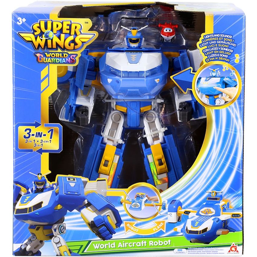 Ігровий набір Super Wings Transforming Aircraft Повітряна База Робот зі світловими та звуковими ефектами EU760888) - фото 6