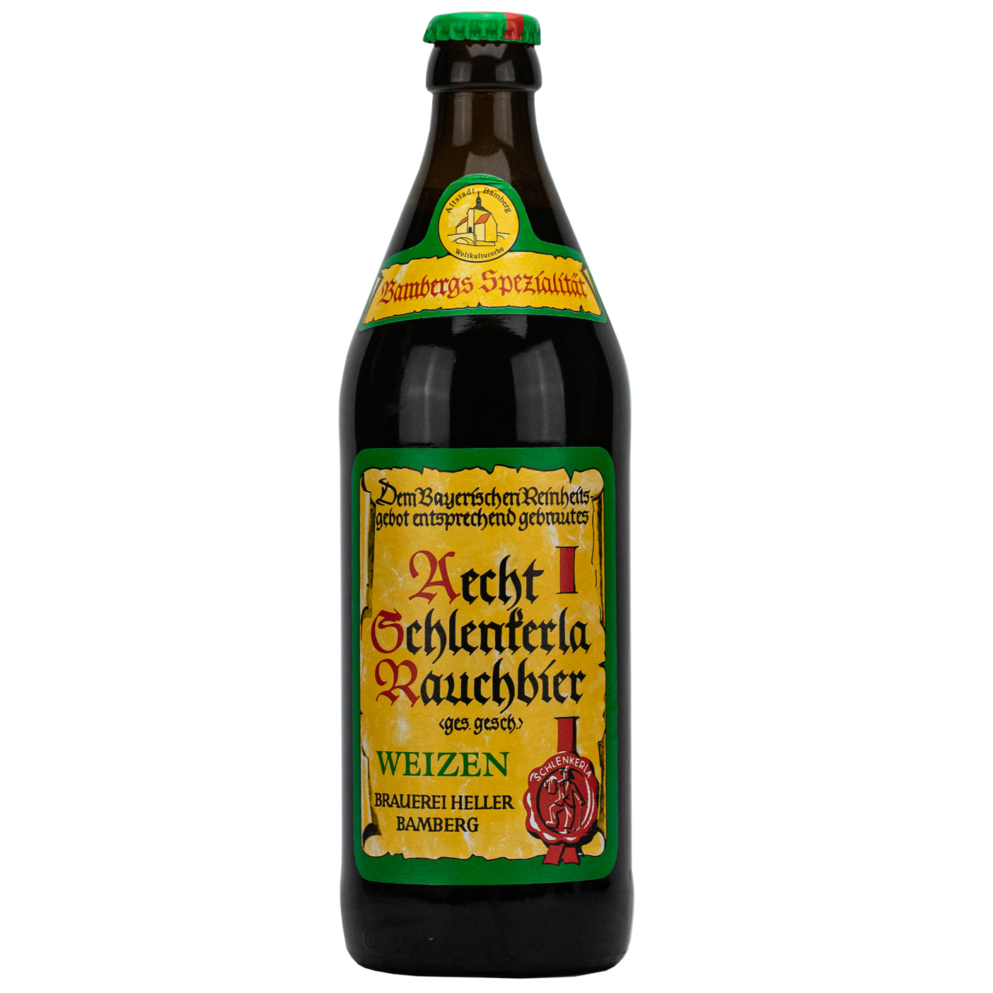 Пиво Schlenkerla Aecht Rauchbier Weizen нефильтрованное темное, 5,2%, 0,5 л (489137) - фото 1