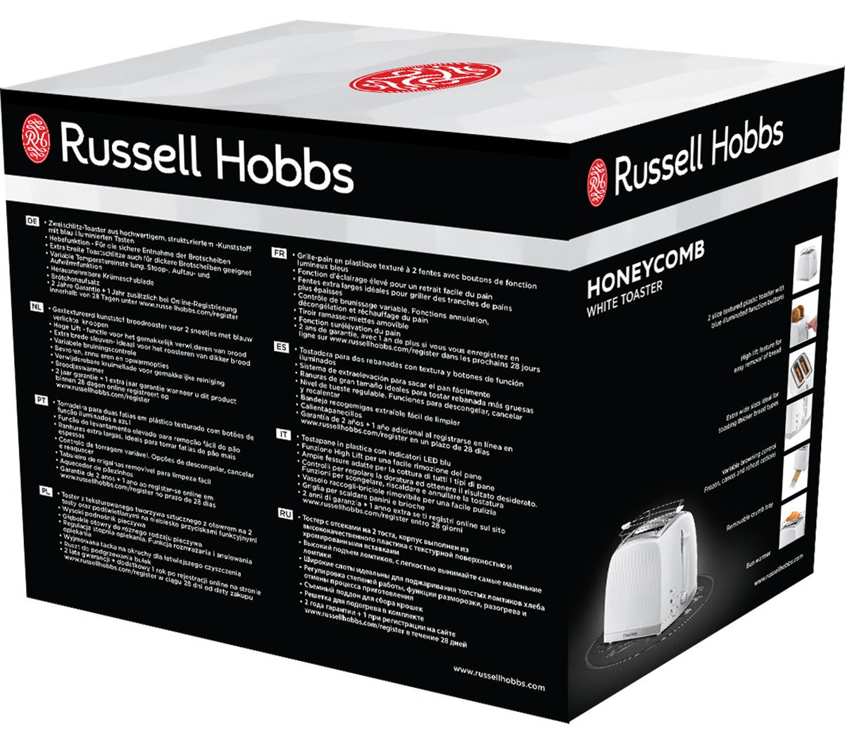 Тостер Russell Hobbs Honeycomb 26060-56 White - фото 8
