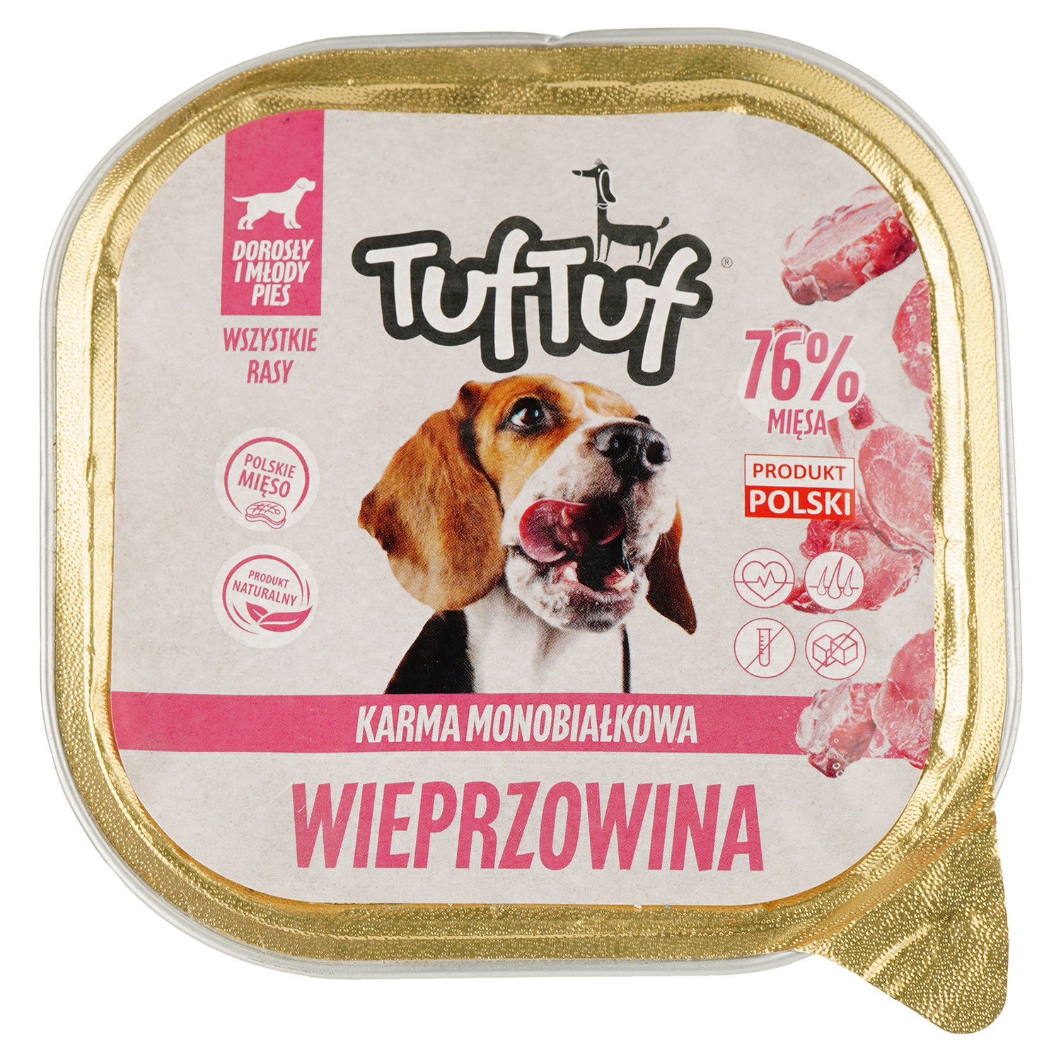 Вологий корм для дорослих собак Tuf Tuf паштет зі свинини, 300 г (472424) - фото 1