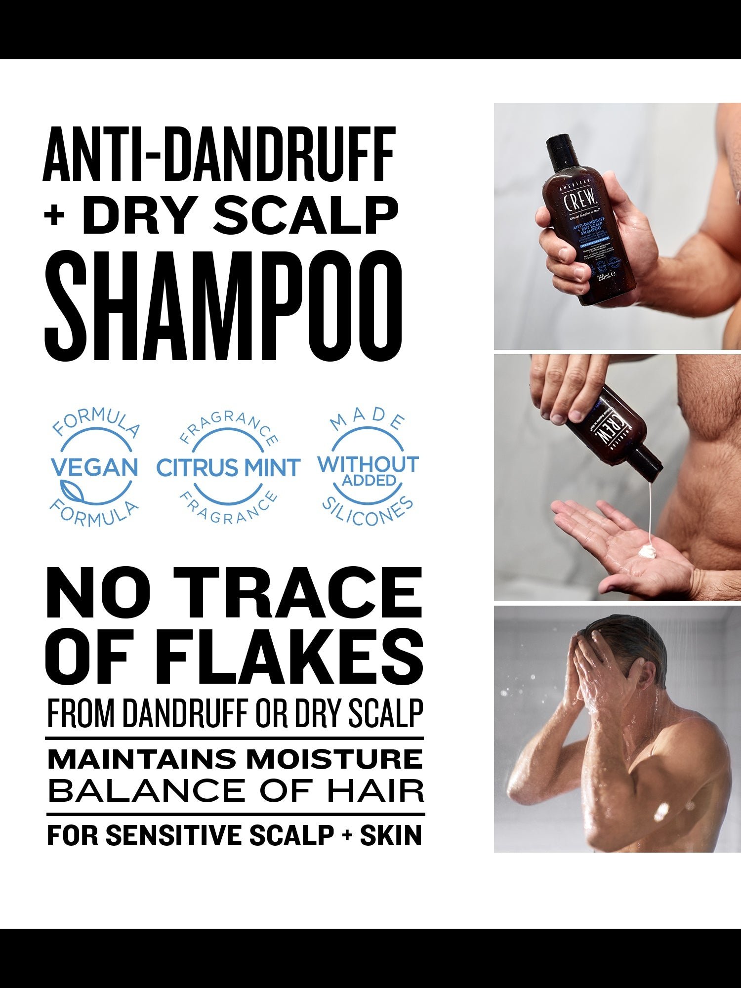 Шампунь для волос American Crew Anti-Danruff + Dry Scalp Shampoo против перхоти 250 мл - фото 3