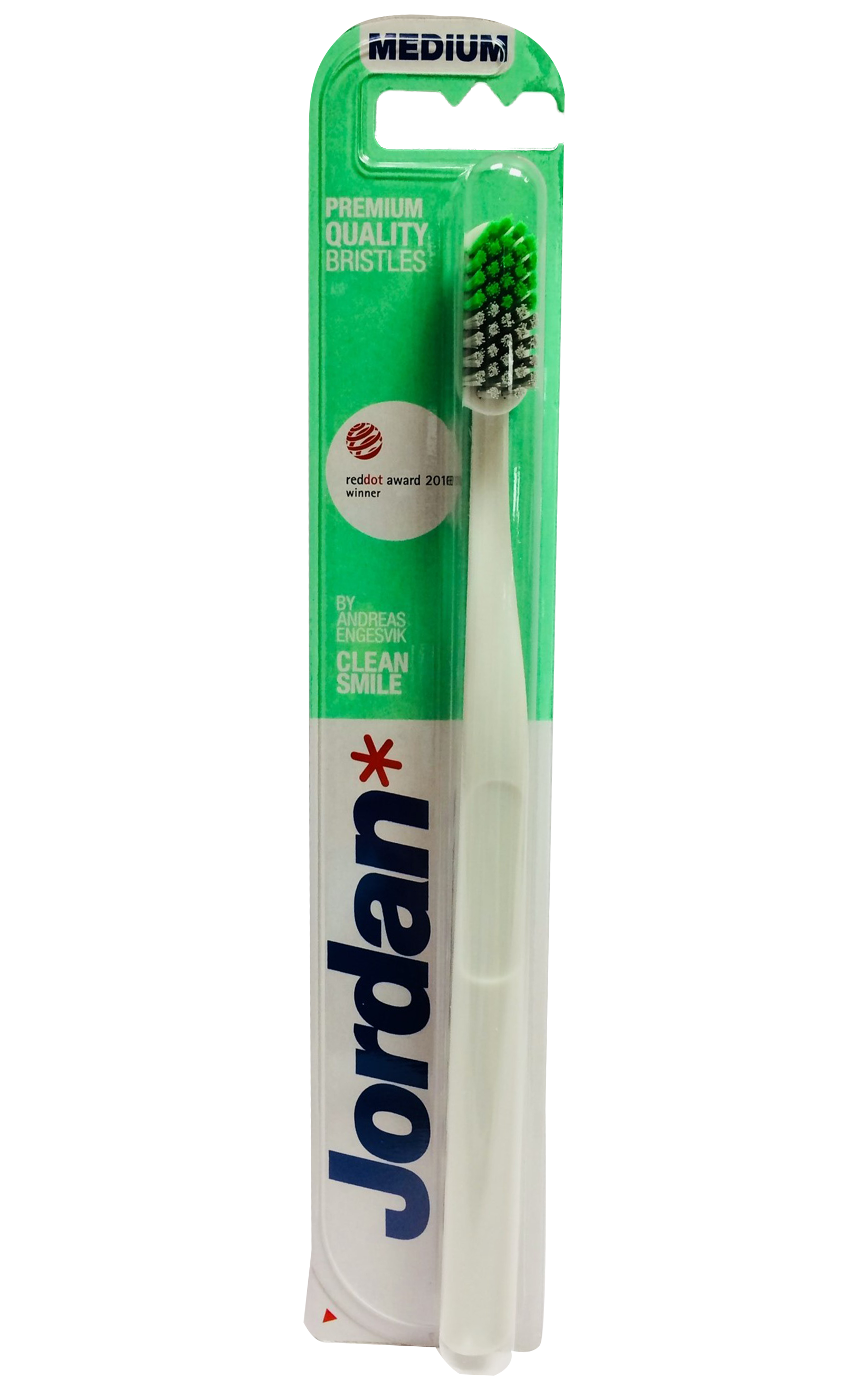 Зубна щітка Jordan Clean Smile, білий с зеленим - фото 1