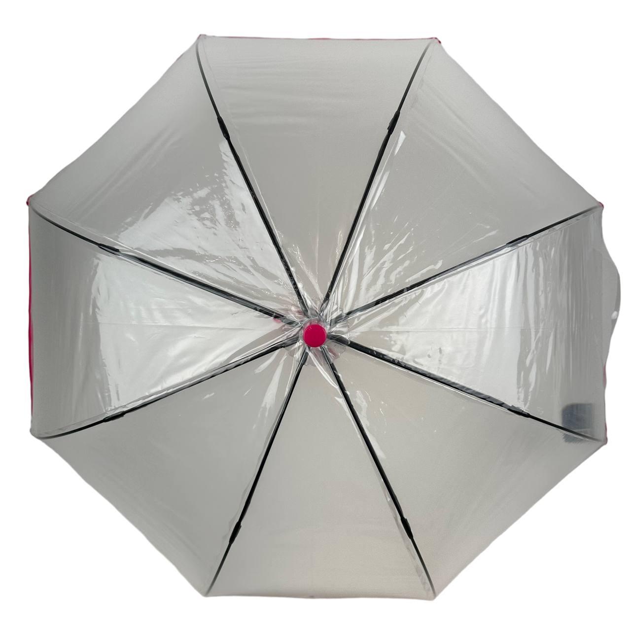 Женский зонт-трость полуавтомат Fiaba 75 см розовый - фото 4