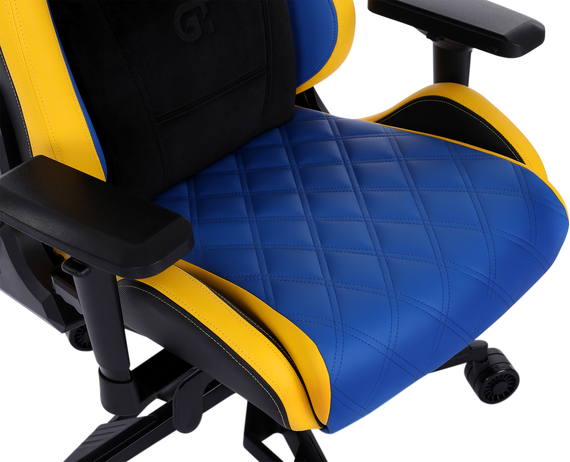 Геймерское кресло GT Racer синее с желтым (X-0724 Blue/Yellow) - фото 8