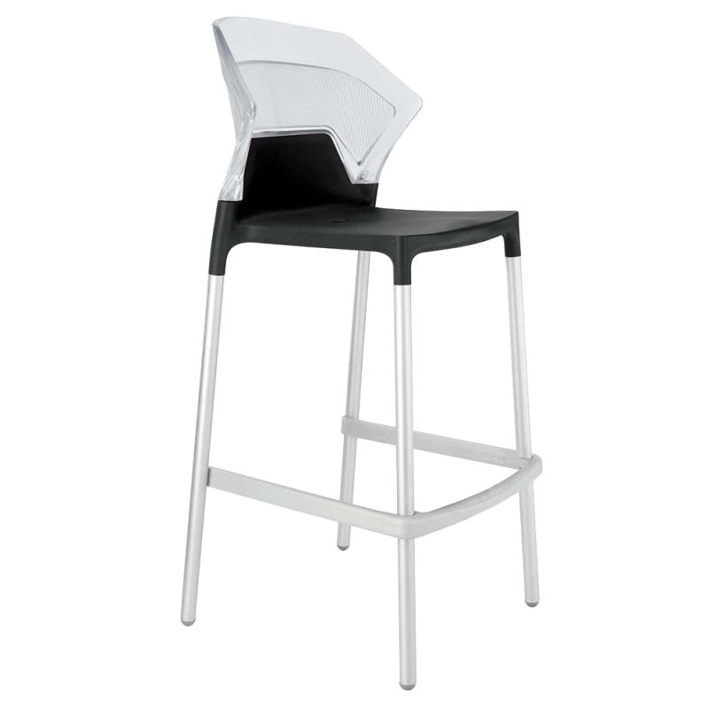 Барный стул Papatya Ego-S, черный с прозрачным (430678) - фото 1