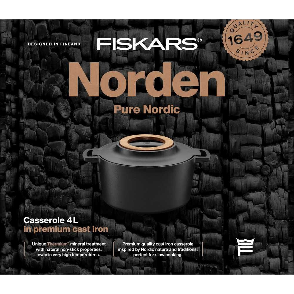 Кастрюля Fiskars Norden чугунная 4 л (1026565) - фото 9