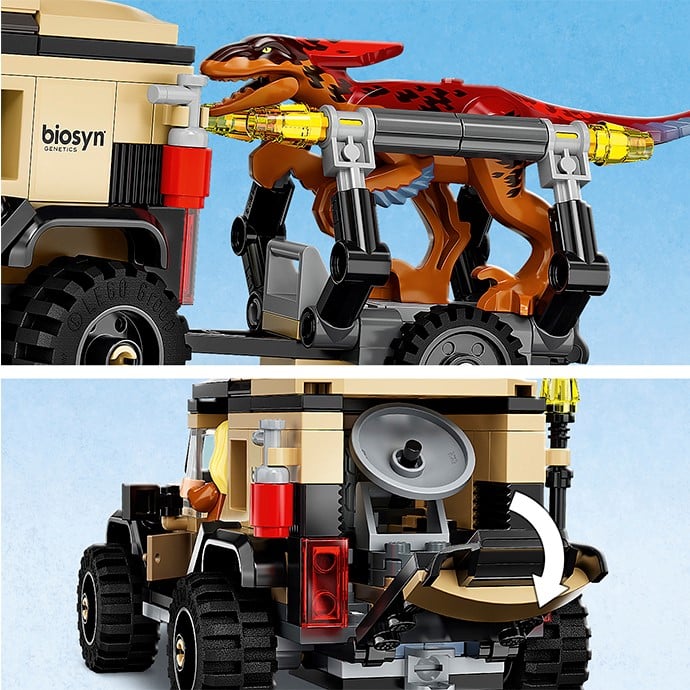 Конструктор LEGO Jurassic World Перевезення пірораптора та дилофозавру, 254 деталі (76951 - фото 7