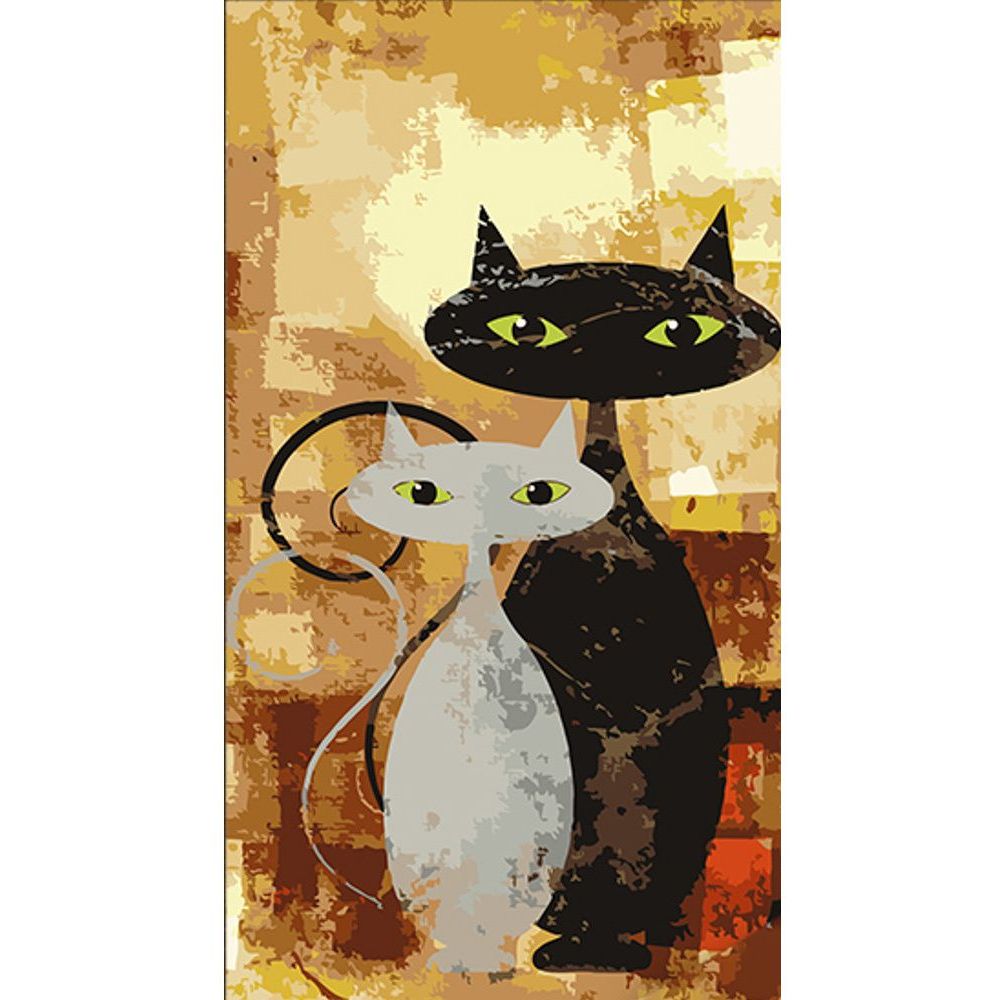 Набор для росписи по номерам Strateg Кот и кошка 50х25 см (WW225) - фото 1
