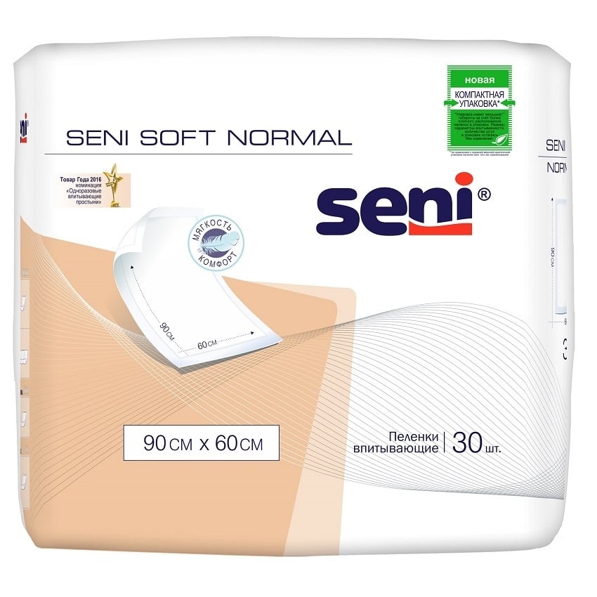 Одноразові пелюшки Seni Soft Normal, 90х60 см, 30 шт. (SE-091-SN30-003) - фото 1