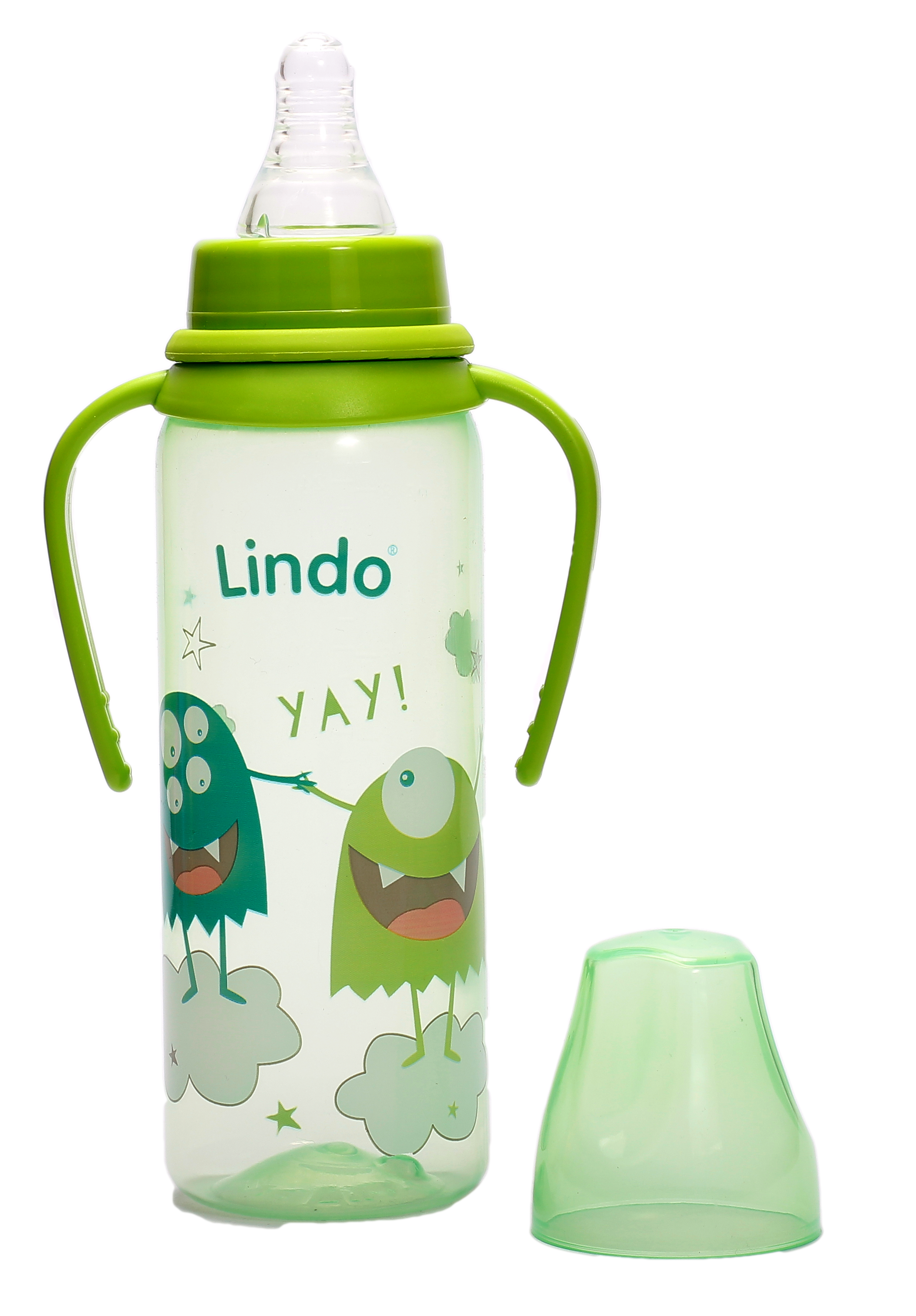 Бутылочка для кормления Lindo, с ручками, 250 мл, зеленый (Li 139 зел) - фото 2