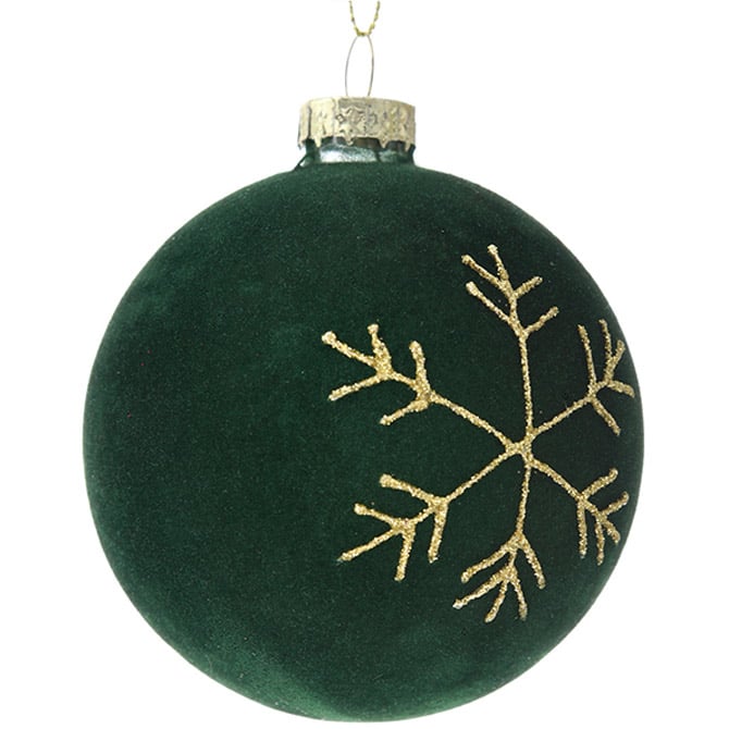 Рождественский шар 8 см зеленый 6 шт. (681-071) - фото 1