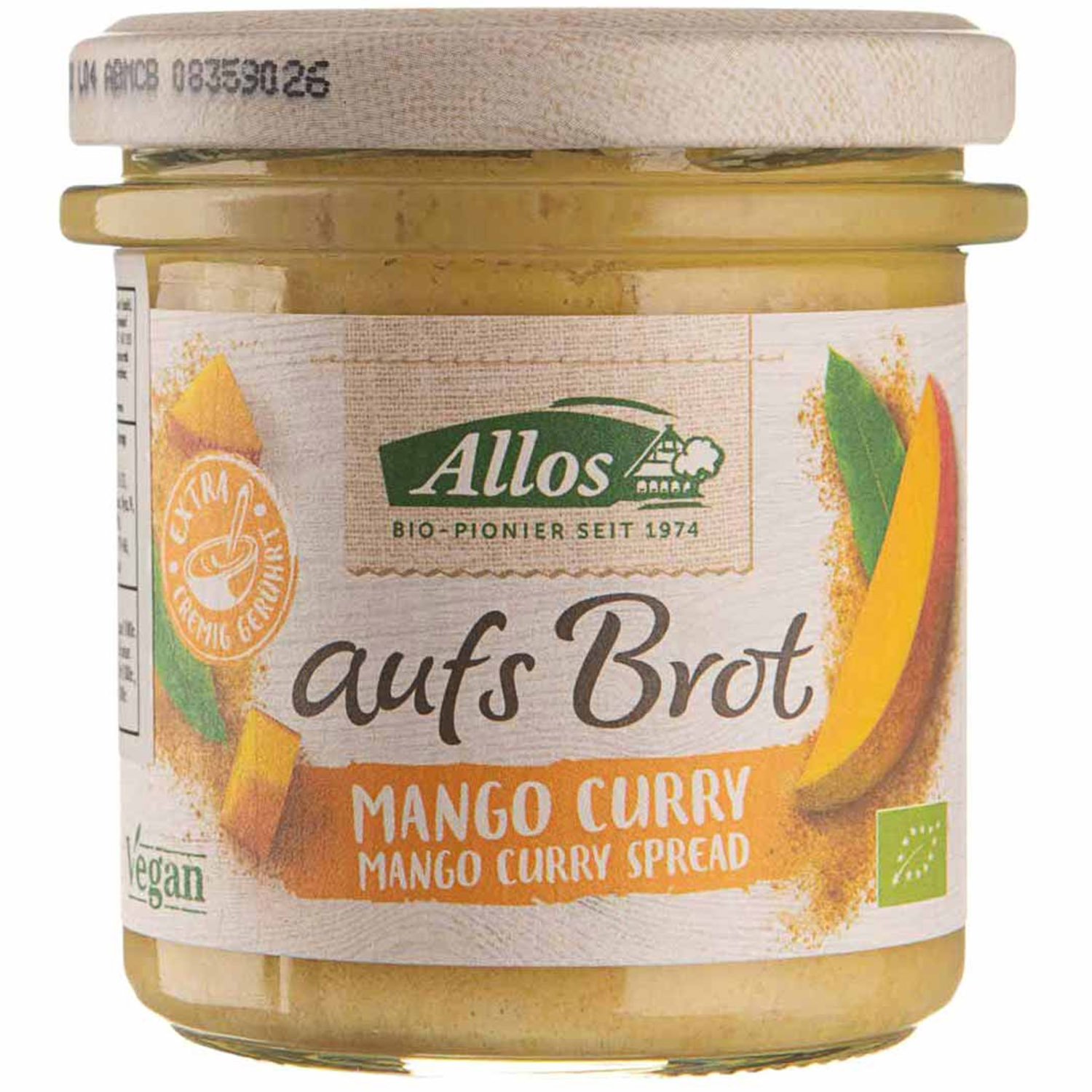 Паста Allos для бутербродов из манго и карри органическая 140 г - фото 1