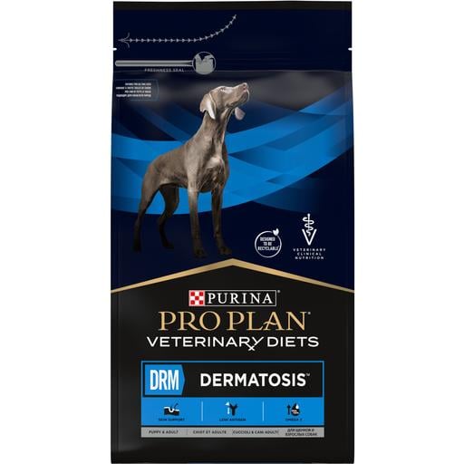 Сухой диетический корм для щенков и взрослых собак Purina Pro Plan Veterinary Diets DRM Dermatosis для поддержания функции кожи при дерматозах и повышенном випадании шерсти 3 кг - фото 2