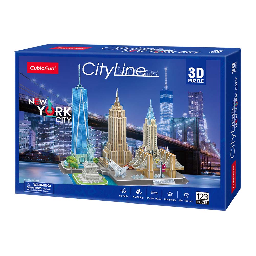 Пазл 3D CubicFun City Line Нью-Йорк, 123 элемента (MC255h) - фото 1