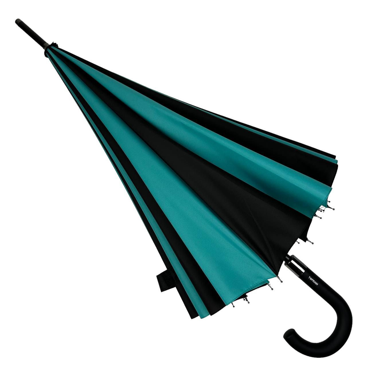 Женский зонт-трость полуавтомат Toprain 98 см бирюзовый - фото 4