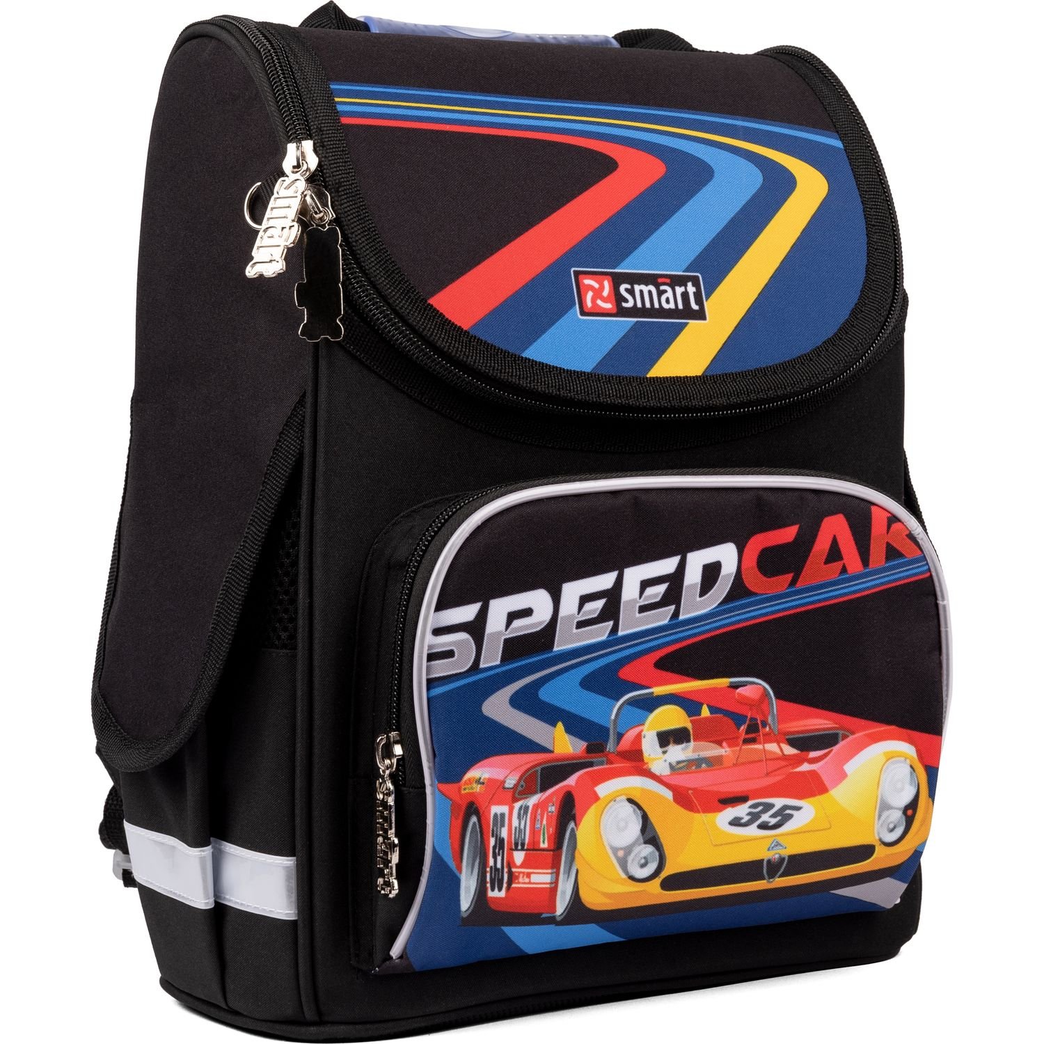 Рюкзак шкільний каркасний Smart PG-11 Speed Car, чорний (559007) - фото 2