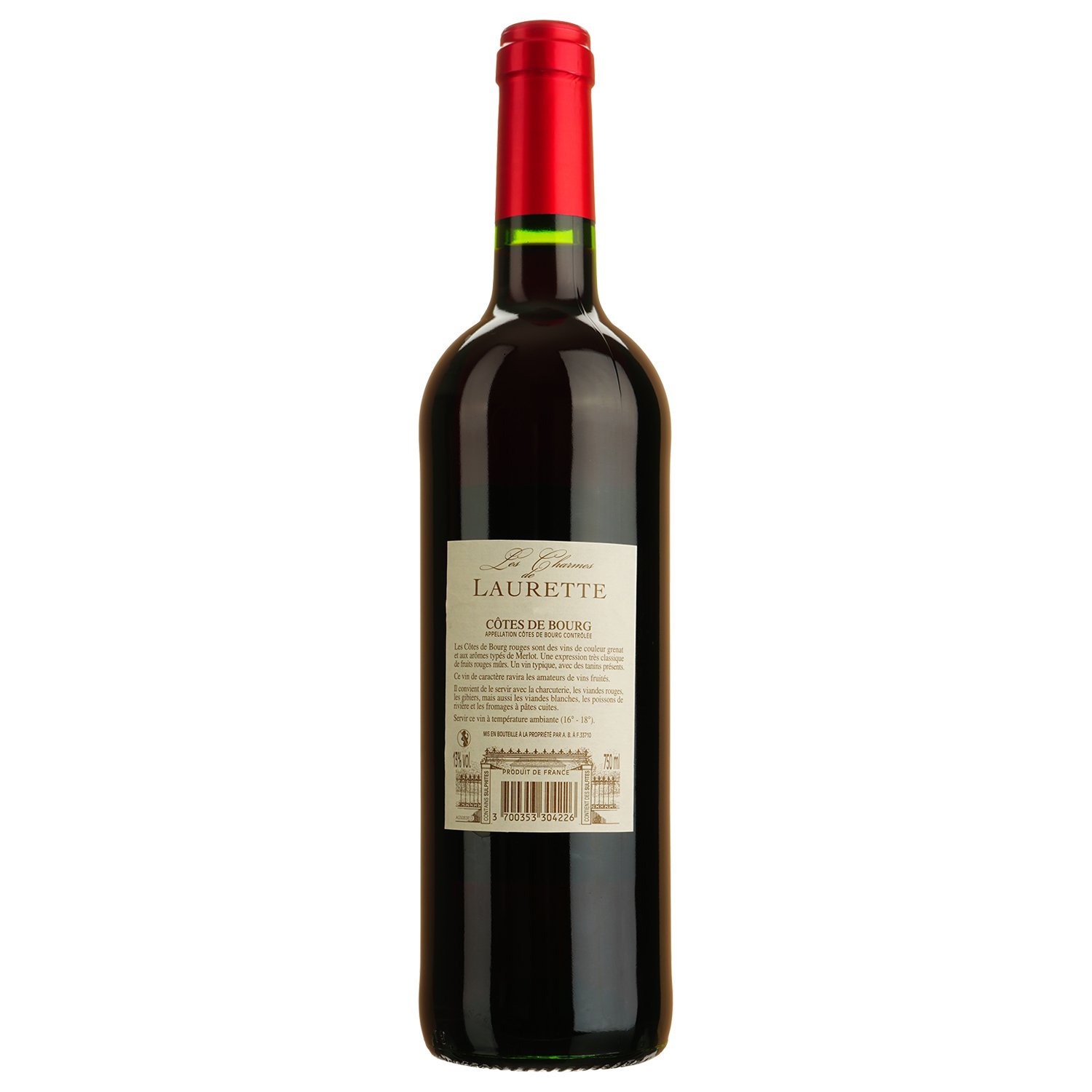 Вино Les Charmes De Laurette Cotes De Bourg AOP, красное, сухое, 0,75 л - фото 2