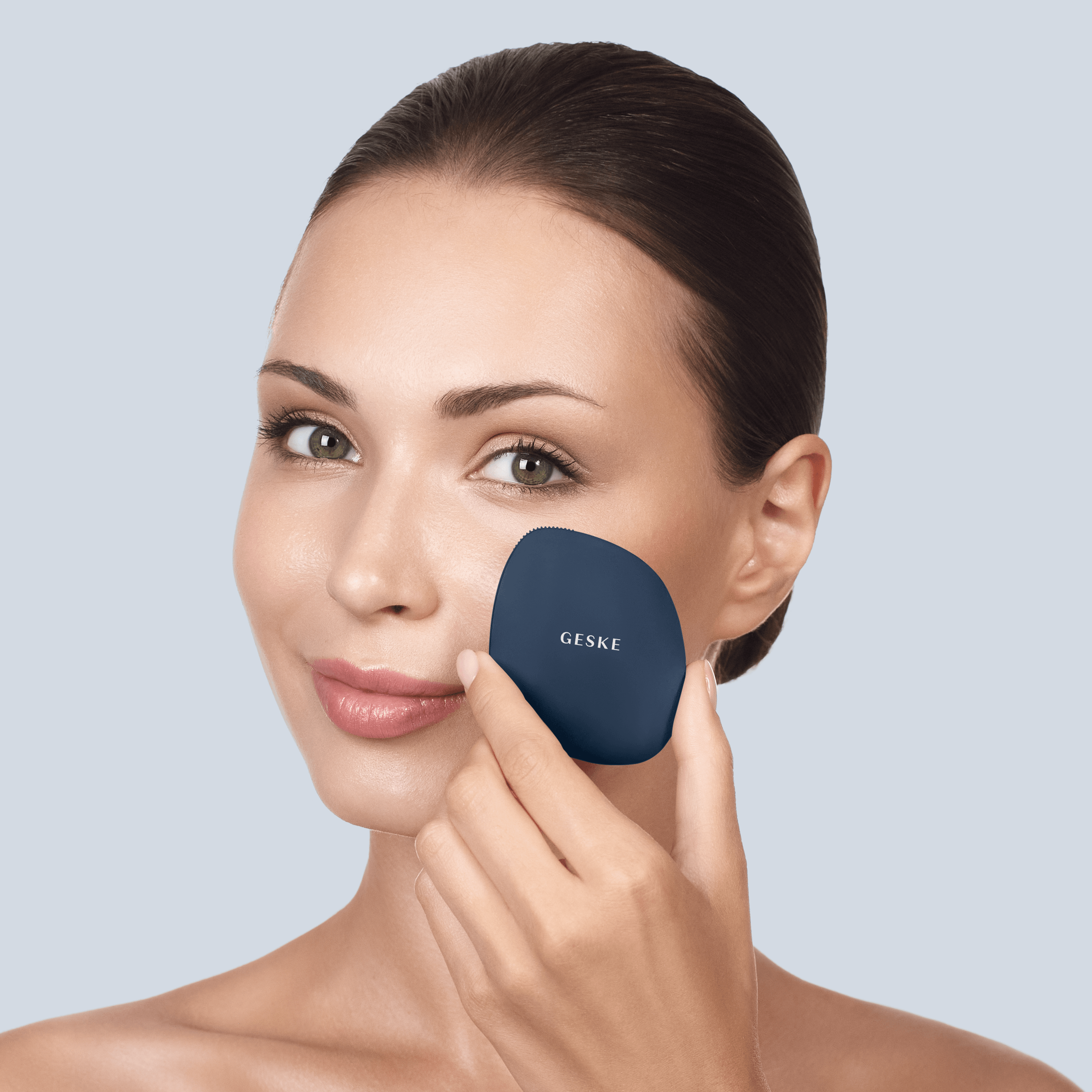 Щітка для обличчя GESKE Facial Brush 4 в 1 з тримачем темно-синя - фото 6