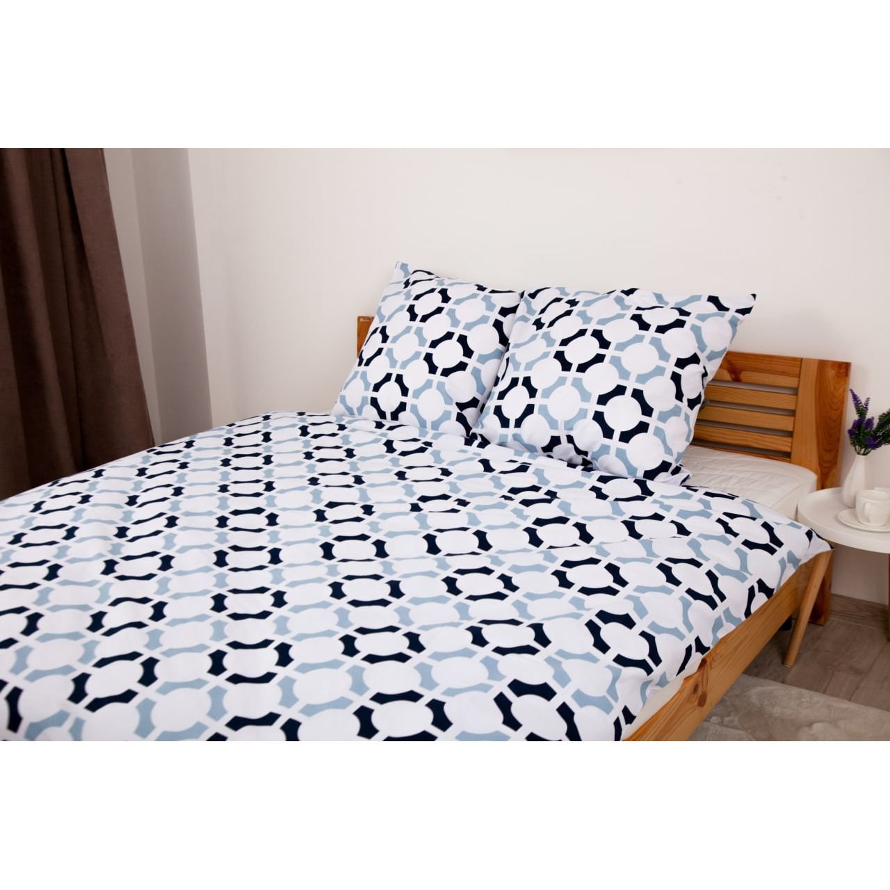 Комплект постільної білизни ТЕП Happy Sleep Duo Modern полуторний білий з синім (2-04008_26627) - фото 2