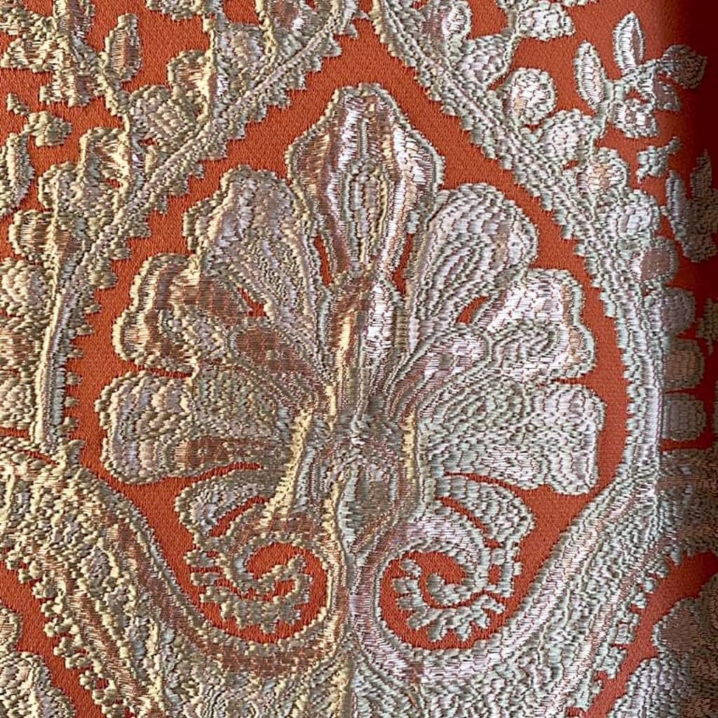 Комплект постільної білизни Dantela Vita Elenor з вишивкою та жакардовим покривалом євро біло-помаранчевий (svt-2000022328586) - фото 3