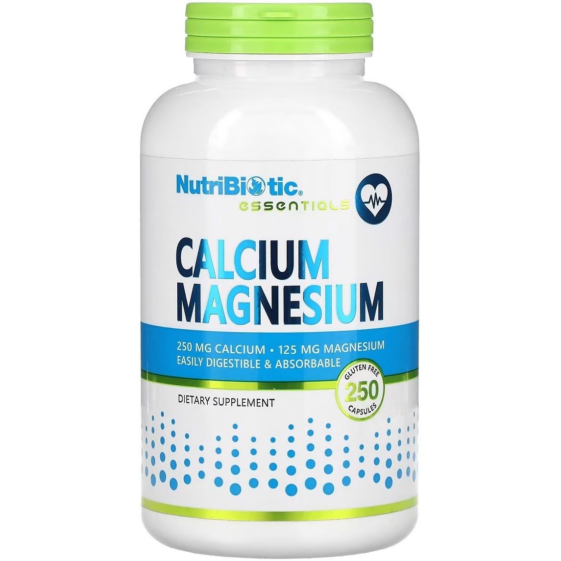 Кальцій та магній NutriBiotic Calcium Magnesium 250 капсул - фото 1