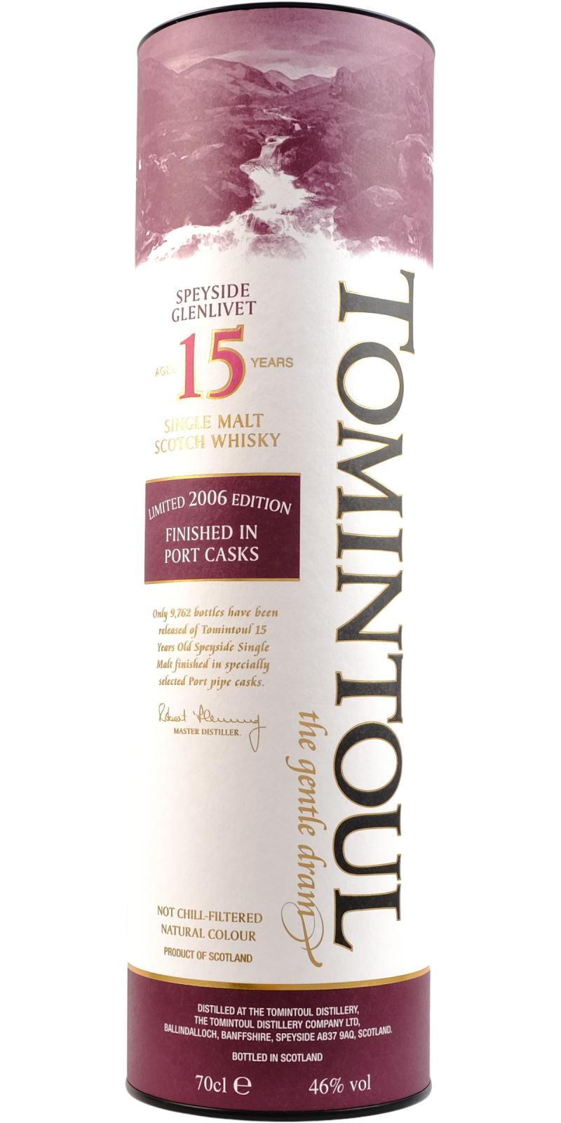 Виски Tomintoul Port Cask Finish 15 yo Single Malt Scotch Whisky 2006 46% 0.7 л в коробке - фото 6