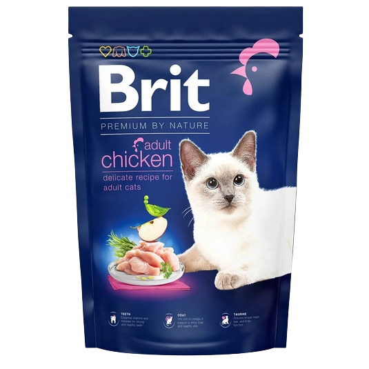 Сухой корм для котов Brit Premium by Nature Cat Adult Chicken, 1,5 кг (курица) - фото 1