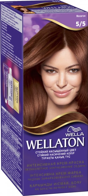 Стойкая крем-краска для волос Wellaton, оттенок 5/5 (махагон), 110 мл - фото 1