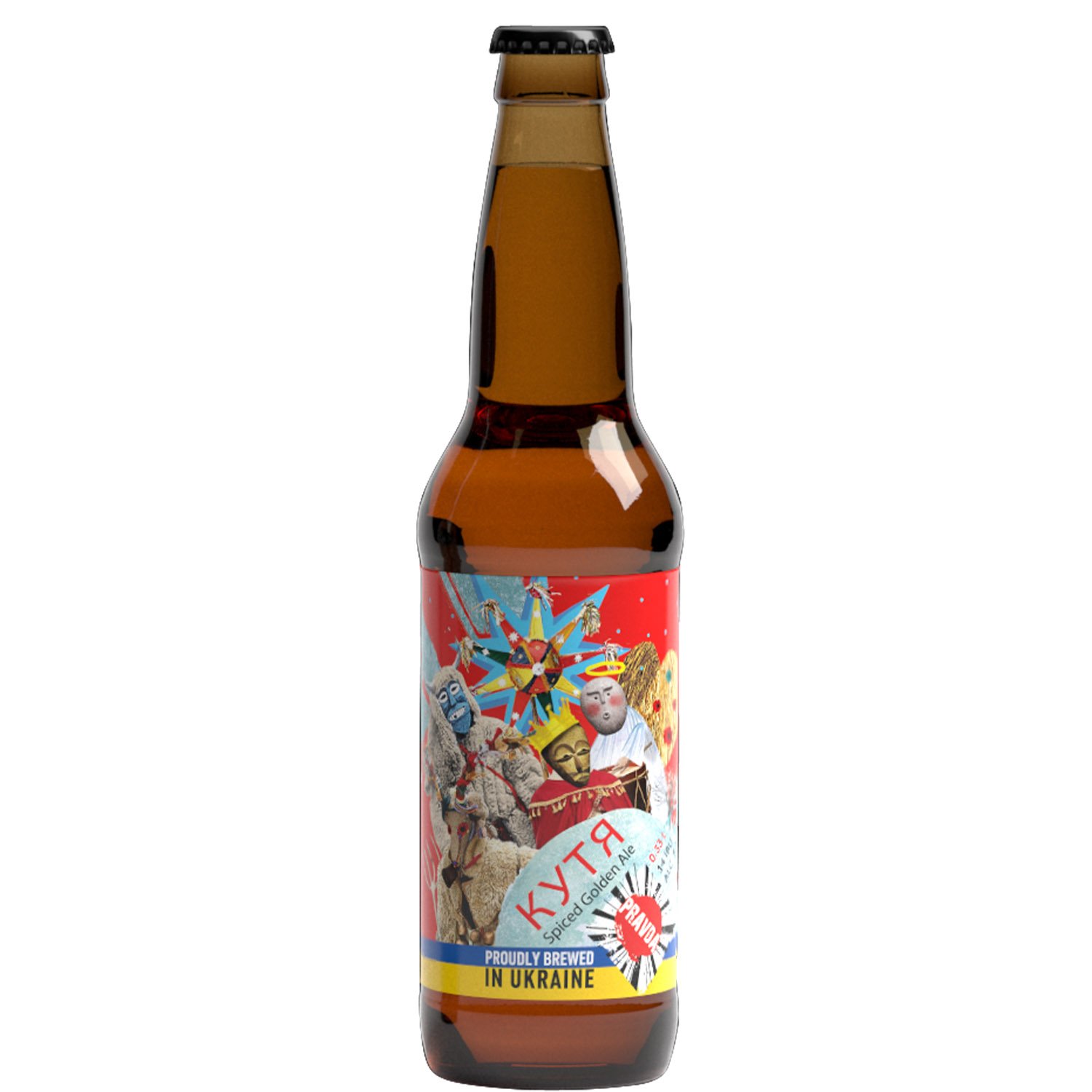 Набір Правда Веселих свят: пиво Кутя 0.33 л х 2 шт. + бокал Мальдив - фото 3