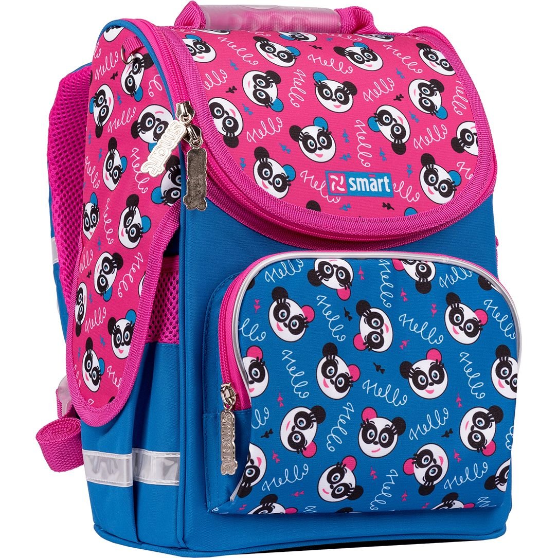 Рюкзак шкільний каркасний Smart PG-11 Hello panda, синій з рожевим (557596) - фото 2