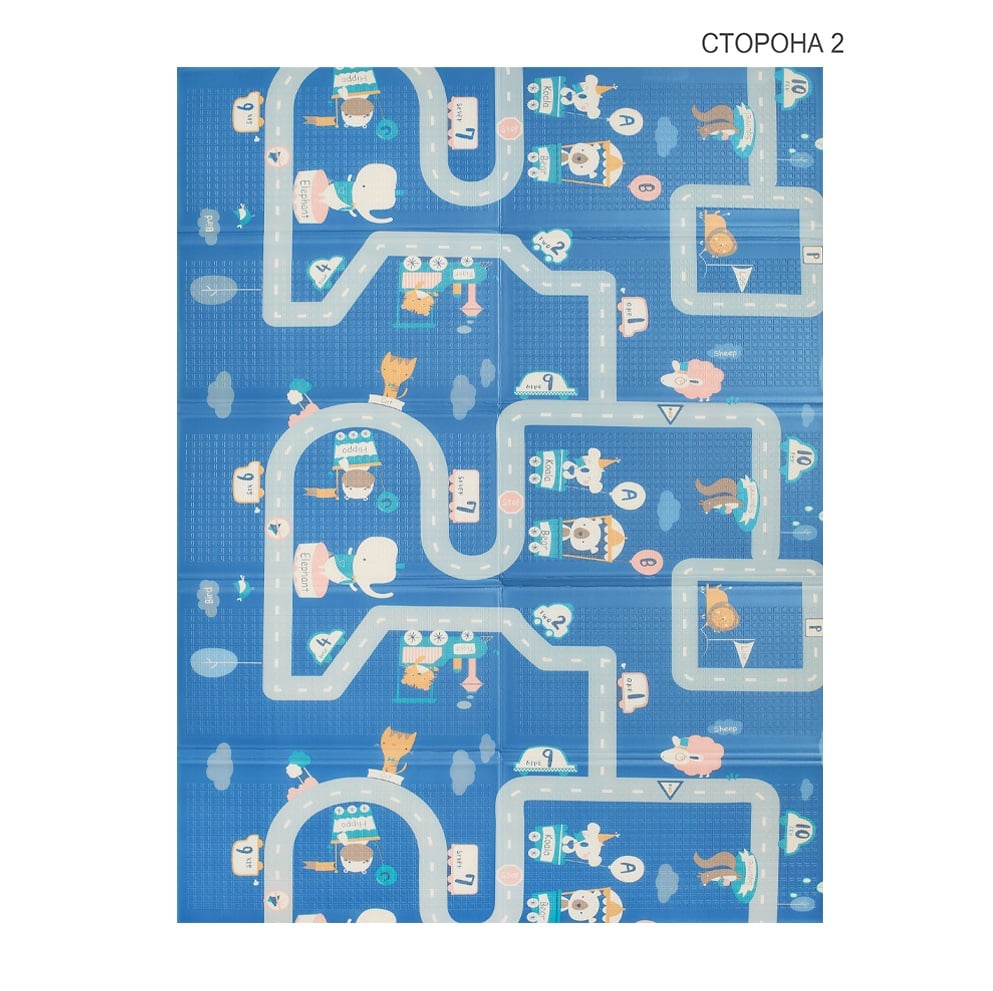 Дитячий двосторонній складний килимок Poppet Чарівний ліс та Мандрівка містом, 150х200х0,8 см (PP018-150H) - фото 2