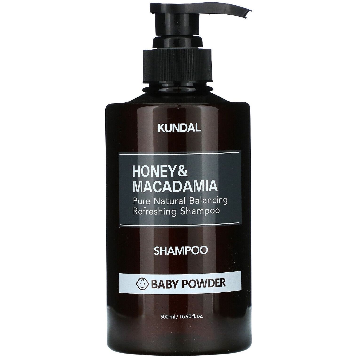 Шампунь для волосся Kundal Honey & Macadamia Shampoo Baby Powder з ароматом дитячої присипки натуральний 500 мл - фото 1