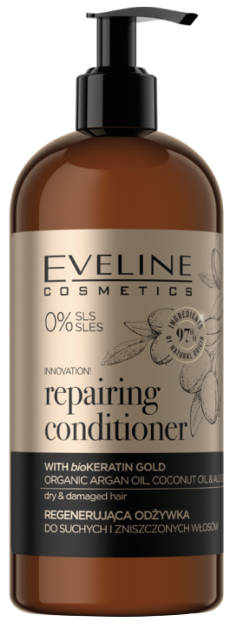Восстанавливающий бальзам Eveline Organic Gold, для сухих и поврежденных волос, 500 мл - фото 1