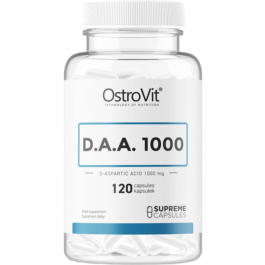 Бустер тестостерону OstroVit Supreme Capsules D.A.A 1000, 120 капсул - фото 1