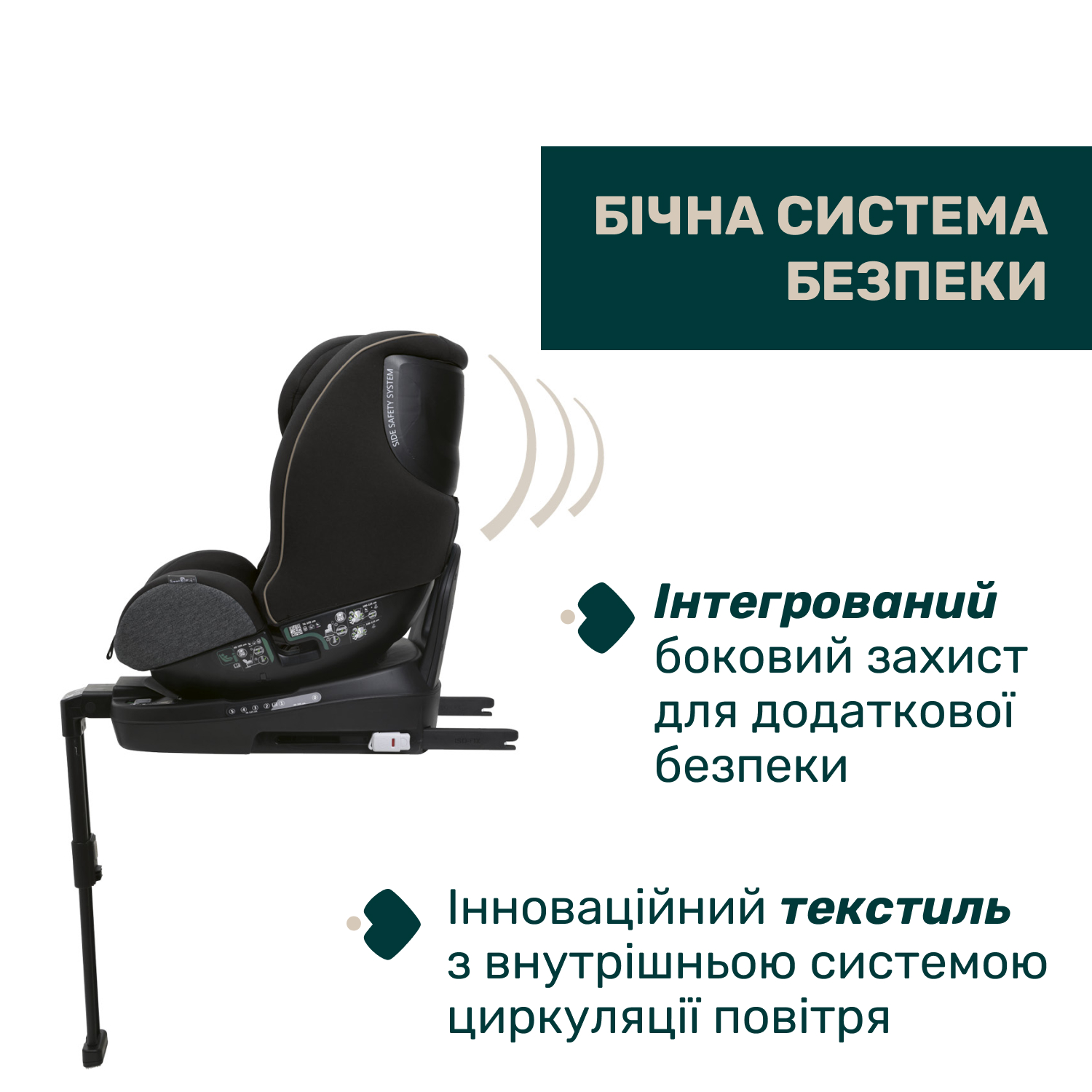 Автокрісло Chicco Seat3Fit Air i-Size чорне з сірим (79879.16) - фото 4