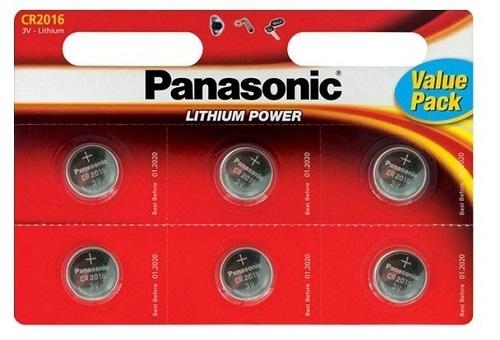 Литиевые батарейки Panasonic 3V CR 2016 Lithium, 6 шт. (CR-2016EL/6B) - фото 1