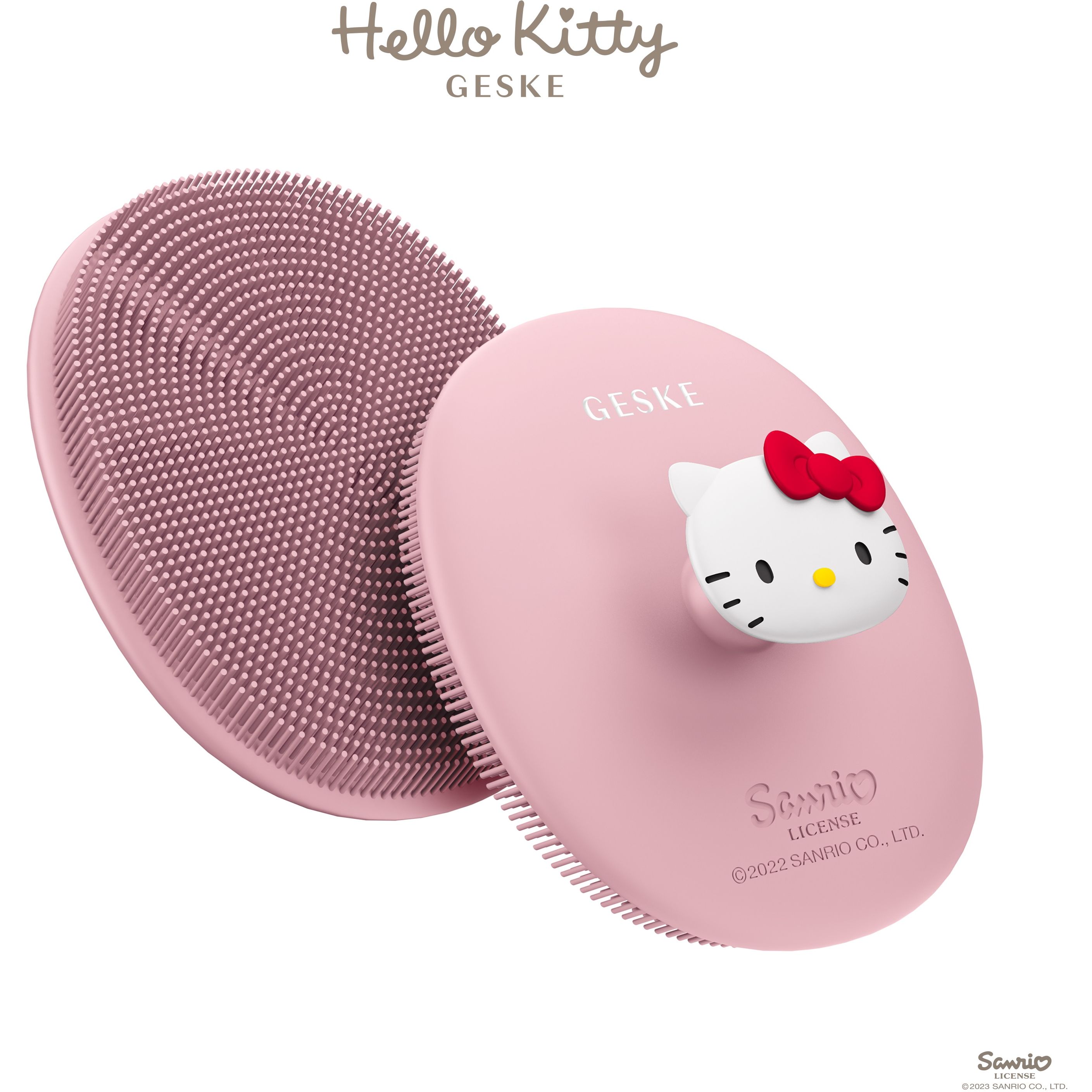 Щетка для лица GESKE Facial Brush 3 в 1 by Hello Kitty с держателем розовая - фото 3